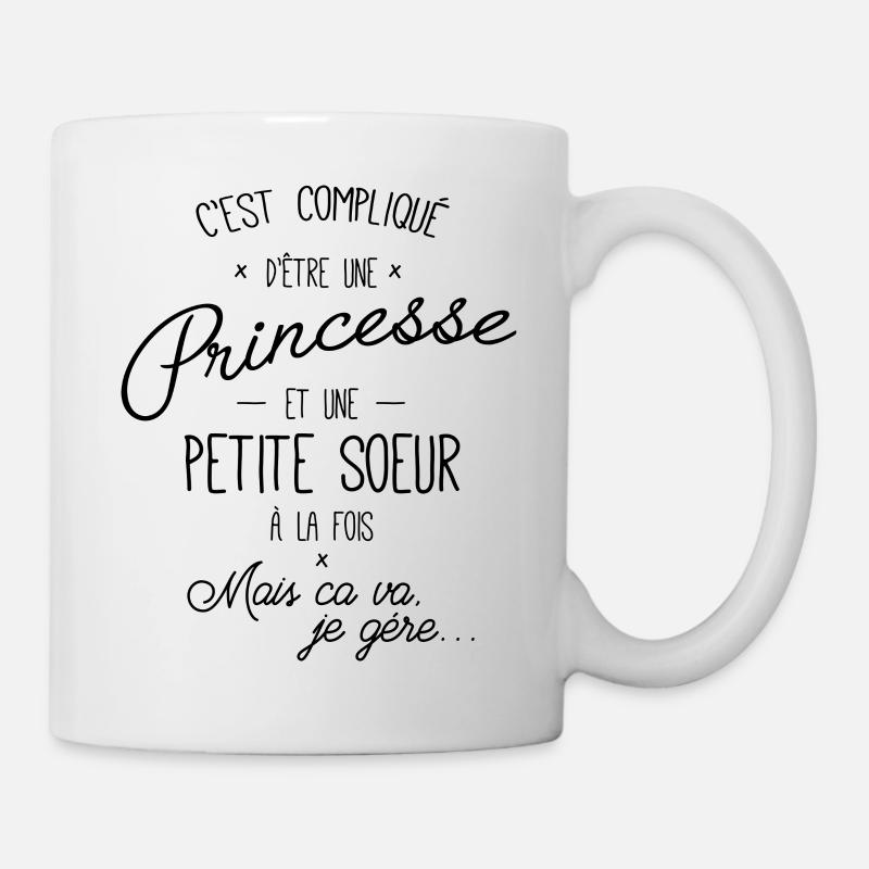 Princesse et petite soeur c'est compliqué - Mug blanc - blanc