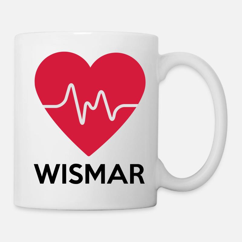 Herz Wismar - Tasse - Weiß