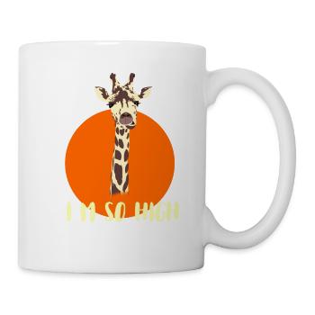 giraffe high hoch ironie spruch nerd gamer geek lo - Tasse - Weiß - Rechts