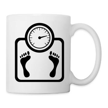 Waage und Füße - Tasse - Weiß - Rechts
