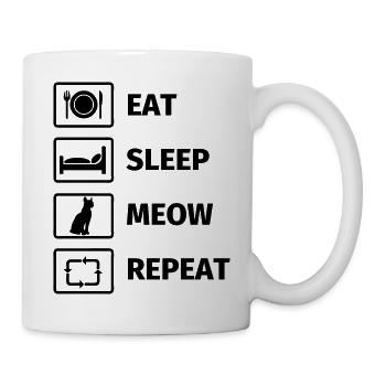 EAT SLEEP MEOW REPEAT - Mug - white - Right