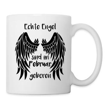 Engel Februar Geburtstag Geschenk Monat Flügel - Tasse - Weiß - Rechts
