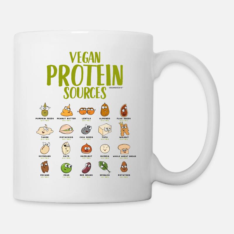 Vegan Protein Sources - Tasse - Weiß