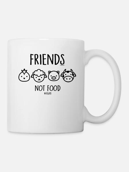 Friends Not Food #vegan - Tasse - Weiß