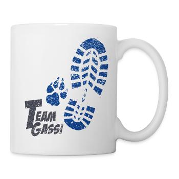 Fussabdruecke blau - Tasse - Weiß - Rechts
