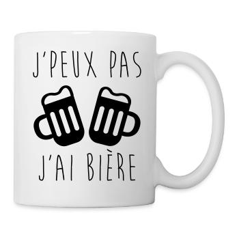 j'peux pas j'ai bière humour alcool - Mug blanc - blanc - Droite