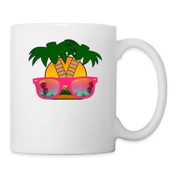 Summertime! Sunglasses & Palm Trees - Mug - white - Right