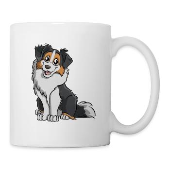 Schwarz Tricolor Australian Shepherd - Tasse - Weiß - Rechts