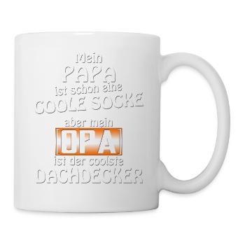 papa coole socke Dachdeck - Tasse - Weiß - Rechts