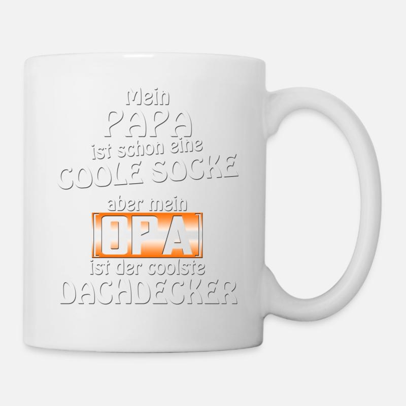 papa coole socke Dachdeck - Tasse - Weiß
