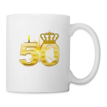50 - Birthday - Queen - Gold - Tasse - Weiß - Rechts