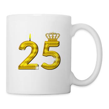 25 birthday - Crown - candle - gold - Mug - white - Right