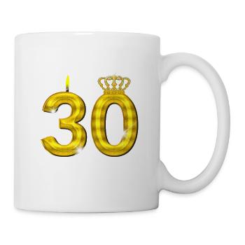 30 birthday - Crown - candle - gold - Mug - white - Right