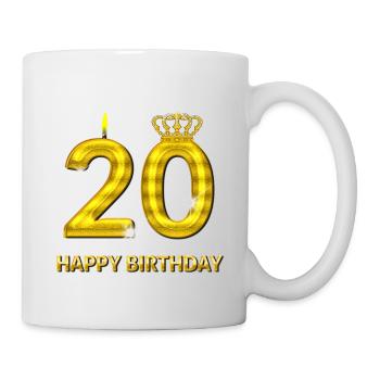 20-happy birthday - birthday - number gold - Mug - white - Right
