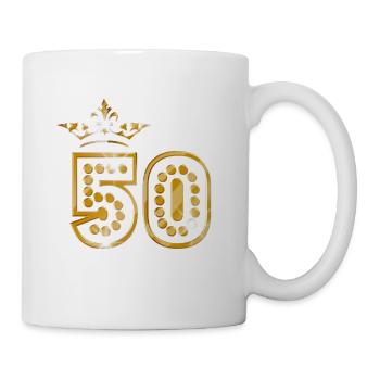 50 - Birthday - Queen - Gold - Burlesque - Mug - white - Right