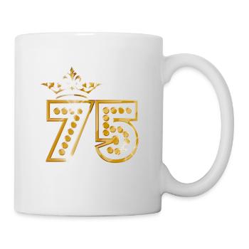 75 - Birthday - Queen - Gold - Burlesque - Mug - white - Right