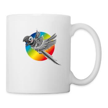 Perroquet arc-oiseau coloré mignon volant com - Mug blanc - blanc - Droite