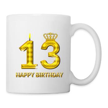 or numéro 13-joyeux anniversaire - anniversaire- - Mug blanc - blanc - Droite