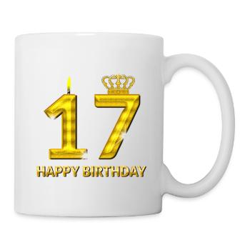 17-happy birthday - birthday - number gold - Mug - white - Right