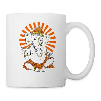 Yoga Ganesha Buddha Indien Hindu Gott Shanti namas - Tasse - Weiß - Rechts