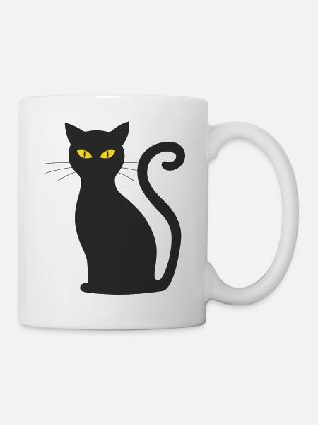 chat noir - Mug blanc - blanc