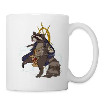 Waschbär Zauberer - Tasse - Weiß - Rechts