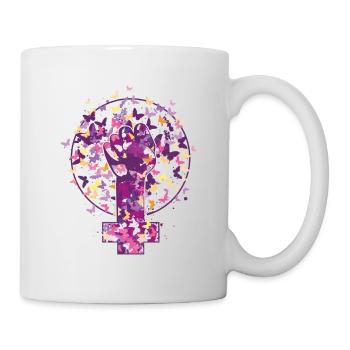 Fem Symbol support Feminism unterstütz Feminismus2 - Tasse - Weiß - Rechts