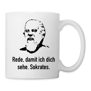 Sokrates: Rede, damit ich dich sehe. - Tasse - Weiß - Rechts