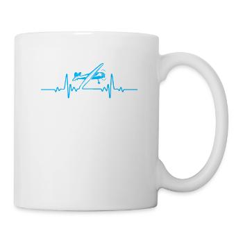 Flugzeug - Pilot - Herzschlag - Tasse - Weiß - Rechts