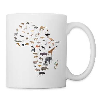 Karte der afrikanischen Tierwelt - Tasse - Weiß - Rechts