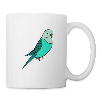 Wellensittich Türkis - Tasse - Weiß - Rechts