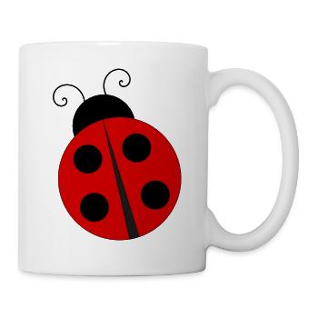 Marienkäfer mit Vier Schwarzen Punkten - Tasse - Weiß - Rechts