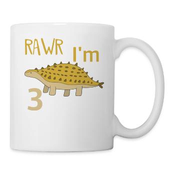 Pour trois garçons d'anniversaire pour les filles Ankylosaure - Mug blanc - blanc - Droite