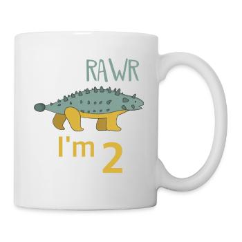 Pour deux gars anniversaire pour les filles Ankylosaure - Mug blanc - blanc - Droite