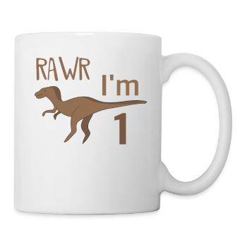 To the 1 birthday for boys girls Velociraptor - Mug - white - Right