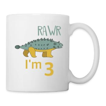 Pour trois garçons d'anniversaire pour les filles Ankylosaure - Mug blanc - blanc - Droite