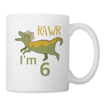 Pour six anniversaire pour les gars filles Mosasaur - Mug blanc - blanc - Droite