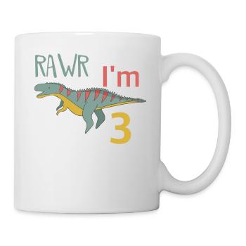 Pour trois garçons d'anniversaire pour les filles Ceratosaurus - Mug blanc - blanc - Droite
