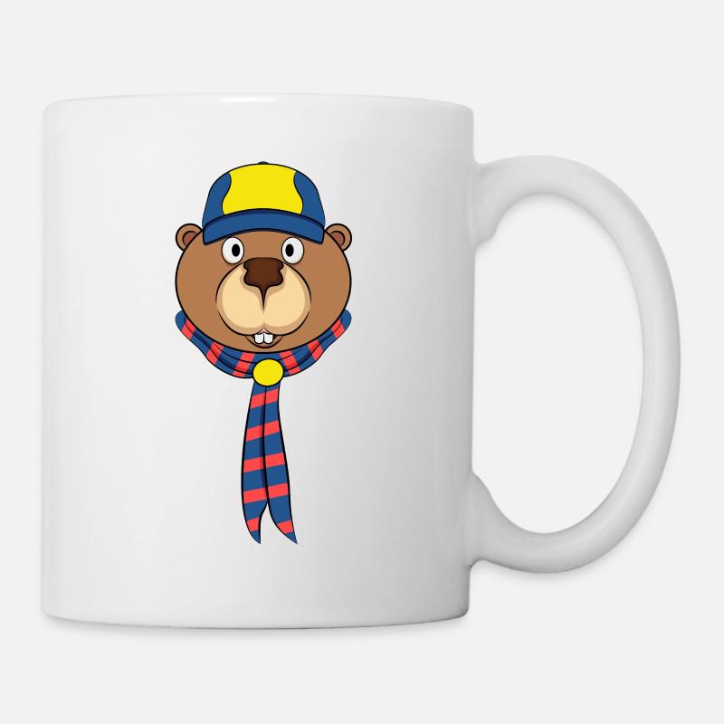 Biber als Pfadfinder - Tasse - Weiß
