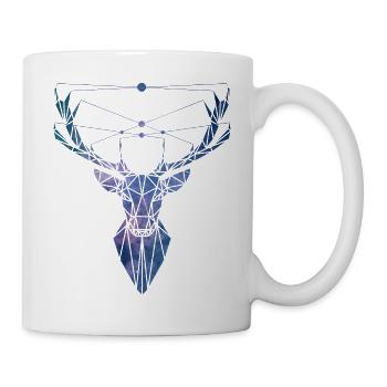 Hirsch Geometrisch - Tasse - Weiß - Rechts