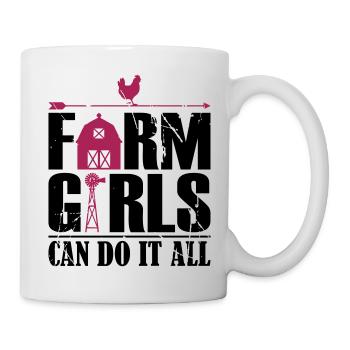 Les filles de la ferme peuvent tout faire - Mug blanc - blanc - Droite