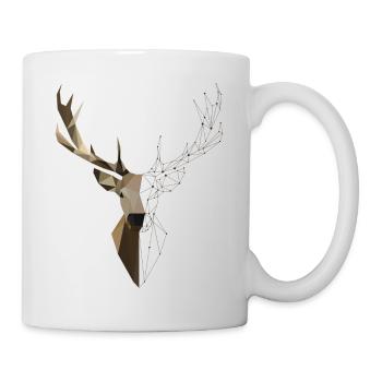 Hirsch Geometrisch - Tasse - Weiß - Rechts