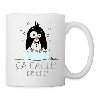Manchot "Ça"Caille" - Mug blanc - blanc - Droite