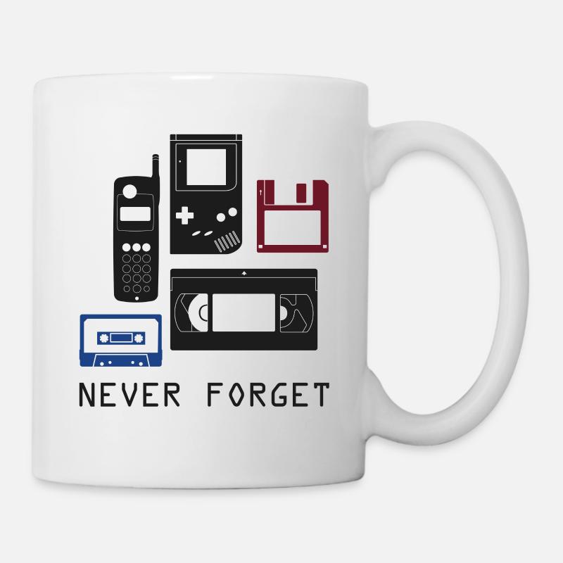 Never Forget Nerd Shirt - Tasse - Weiß