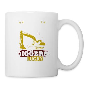 Ouvrier T-shirt · construction · excavation · Grues - Mug blanc - blanc - Droite