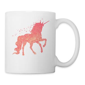 Das rote glitzer Einhorn - Tasse - Weiß - Rechts