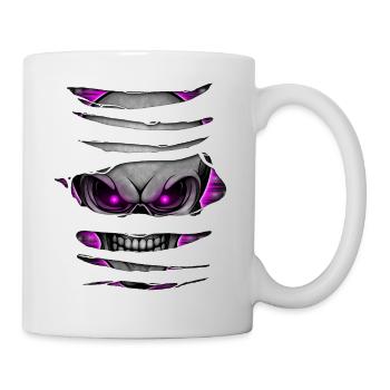 Totenkopf Aufgerissen 005 - Tasse - Weiß - Rechts