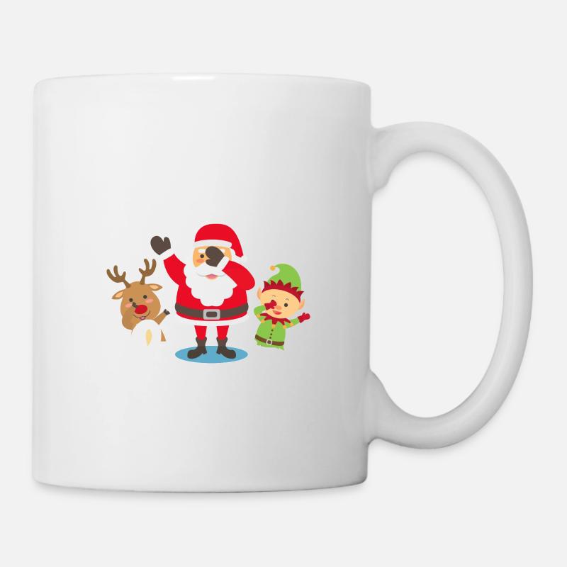 Cadeau de Noël Rudolph renne Elf DAB - Mug blanc - blanc