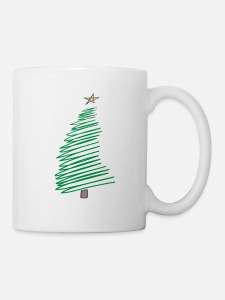 Weihnachtsbaum - Tasse - Weiß