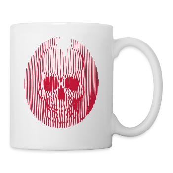 Schädel-Linien - Tasse - Weiß - Rechts